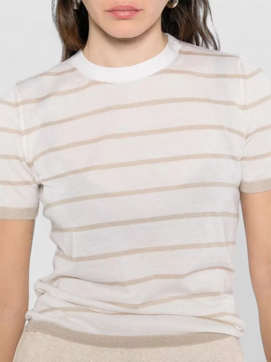 Max Mara Striped Cashmere Silk Sweater