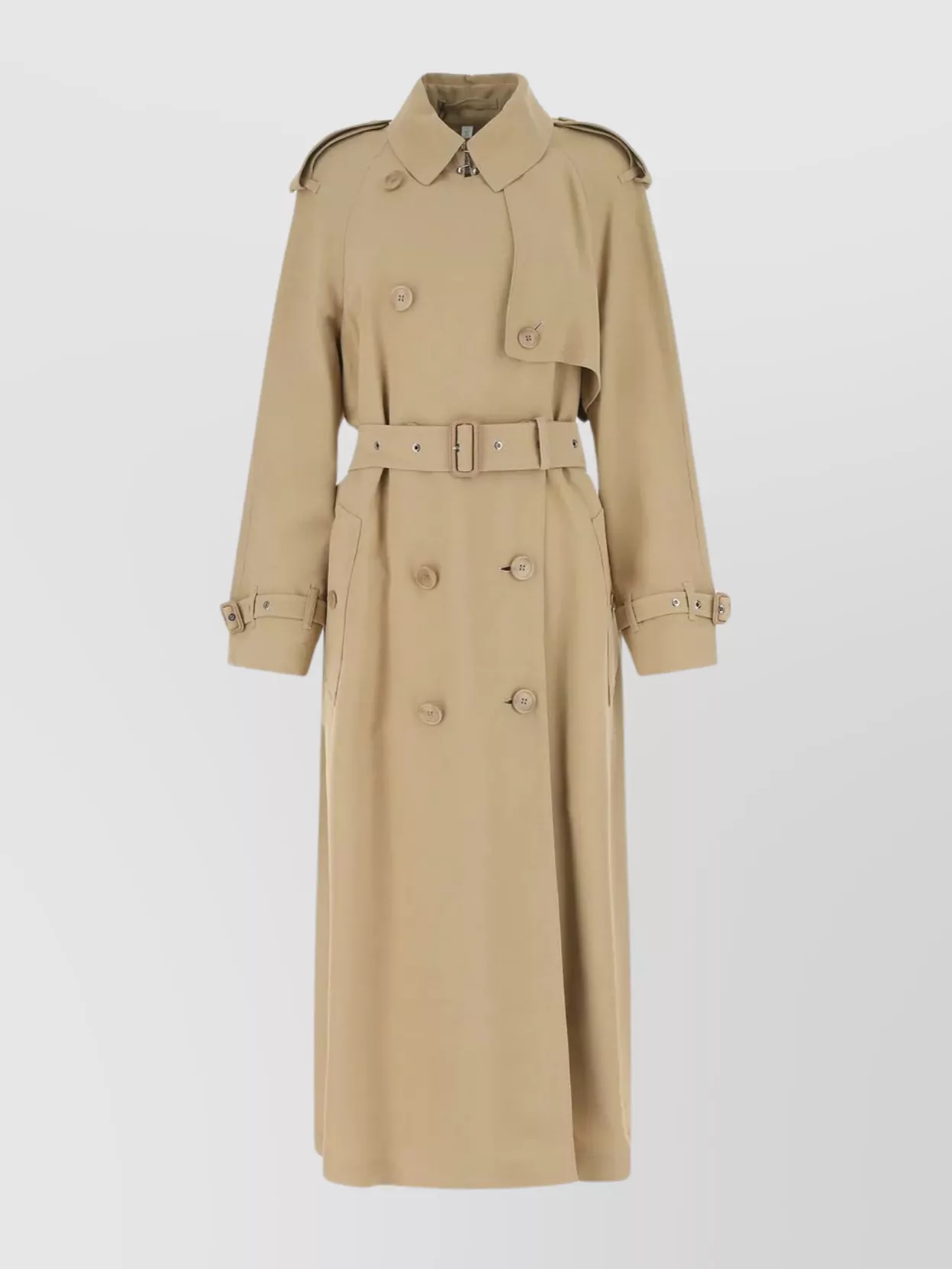 Shop Burberry Belted Trench Coat Double-breasted Epaulettes