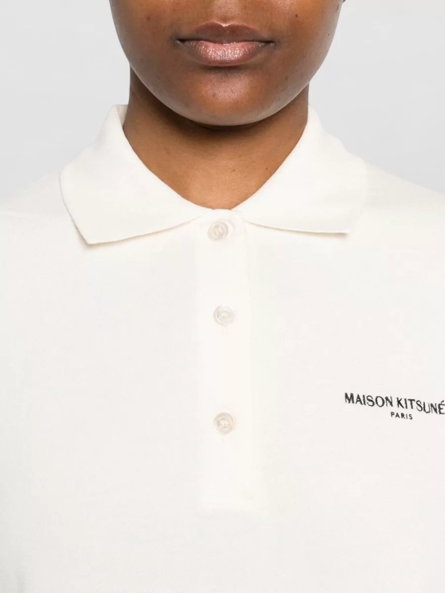Maison Kitsuné Cropped Oversized Cotton Polo Shirt