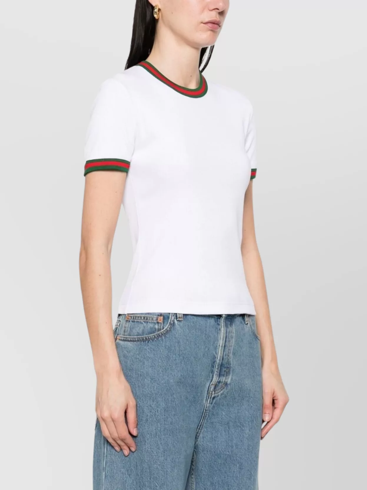 Gucci Cotton T-Shirt Featuring Web Detail