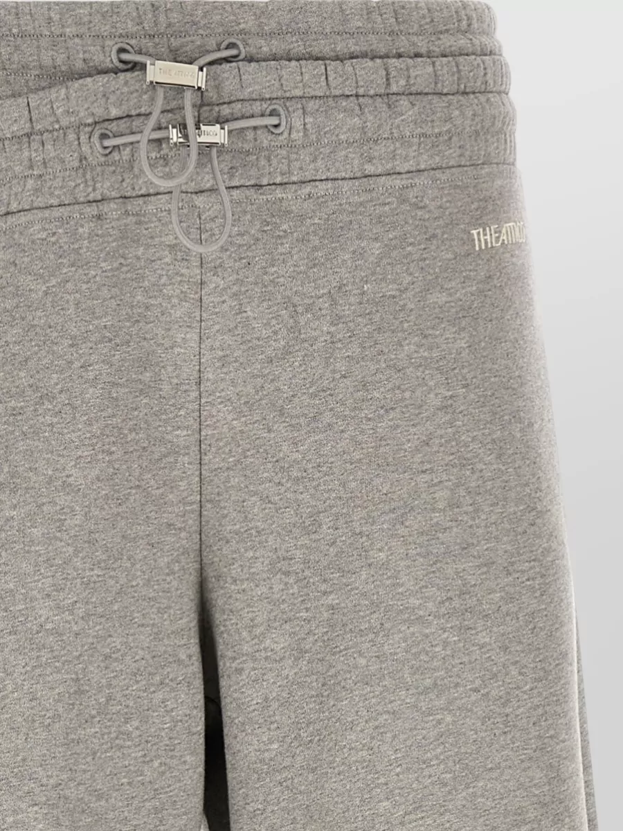 The Attico Cotton Asymmetric Double Waist Wide Leg Joggers
