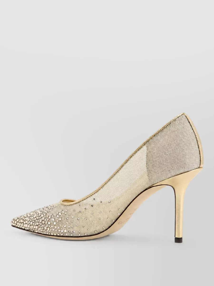 Jimmy Choo Crystal-Embellished Mesh Pumps