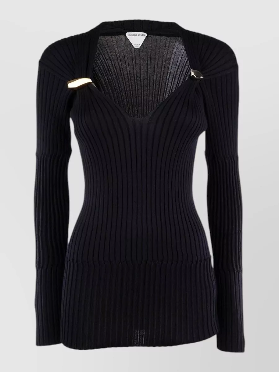 Bottega Veneta cashmere silk ribbed long-sleeve jumper