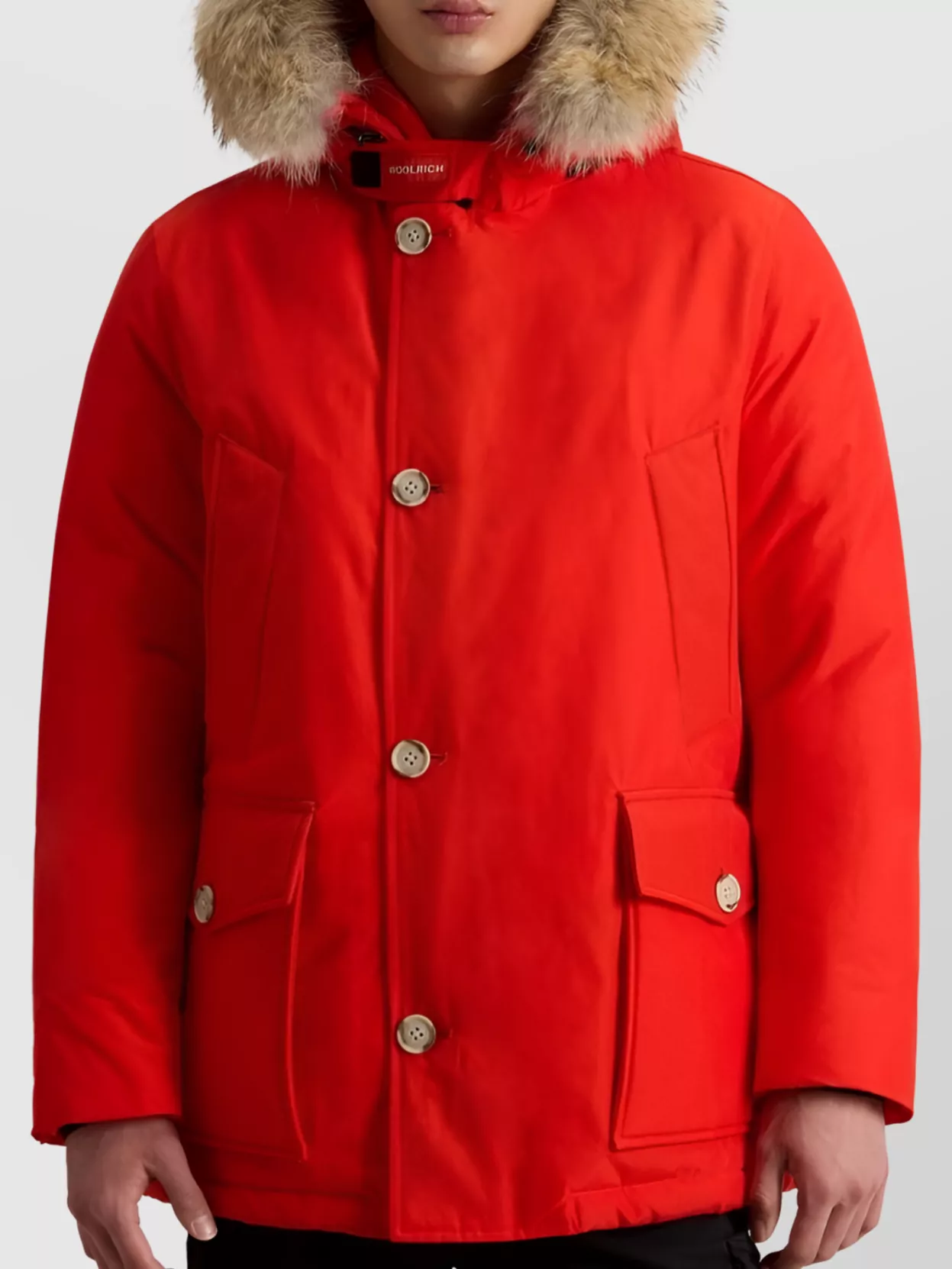 Woolrich Hooded Quilted Jackets Front Pockets
