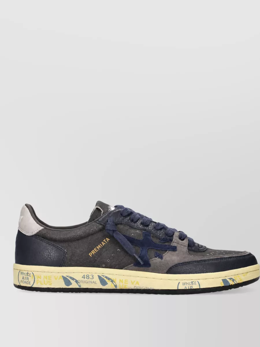 Premiata Leather Bskt Clay Lace-Up Sneakers
