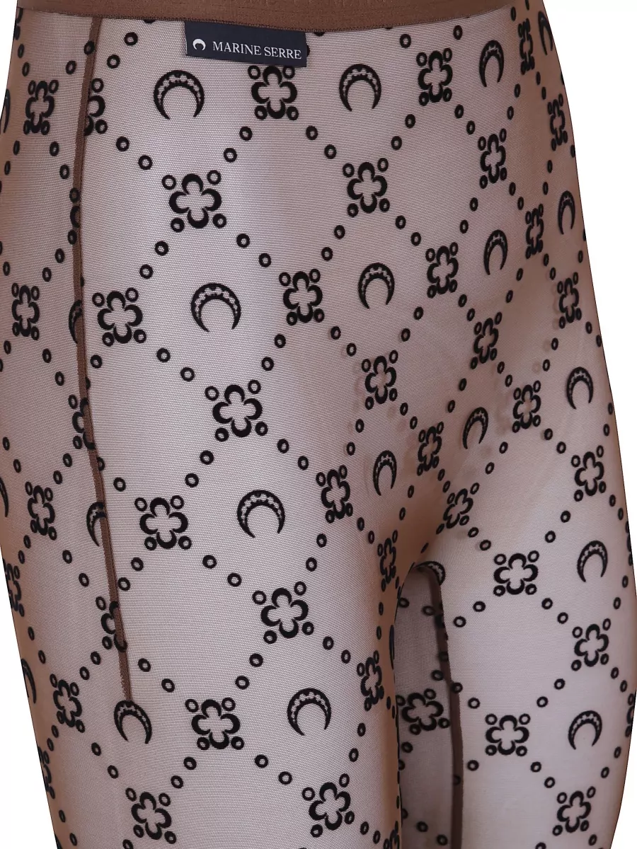 Marine Serre Mesh Logo-Print Tights