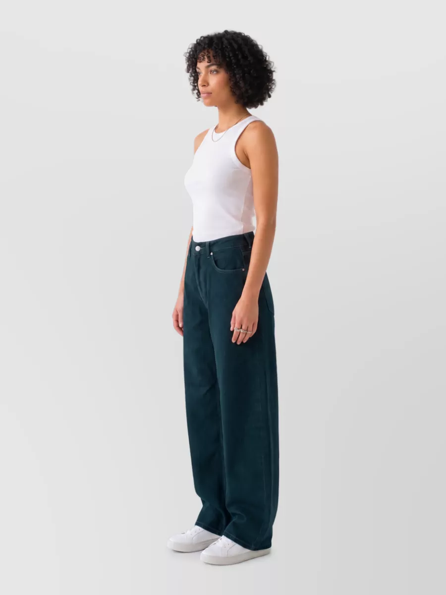 The Frankie Shop Mid-Rise Barrel-Leg Denim Jeans