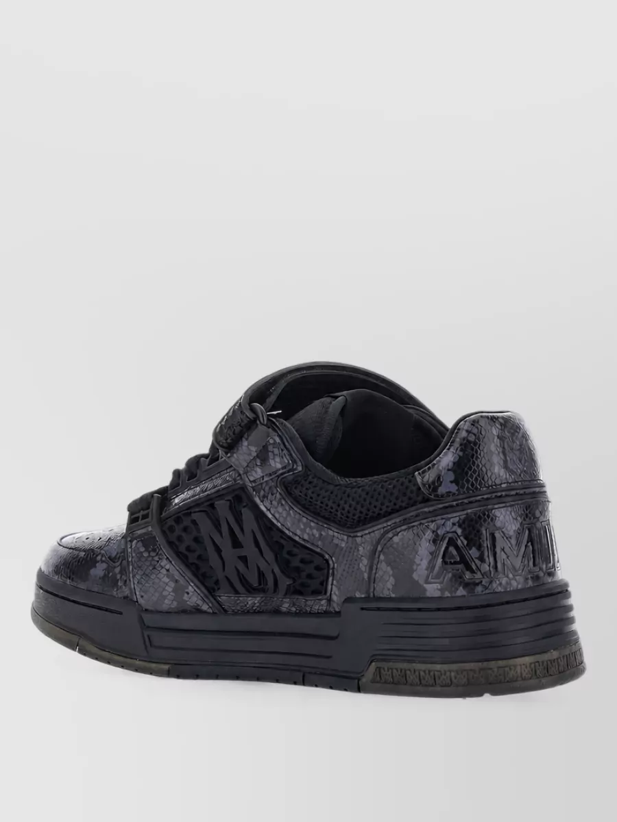Amiri Python Embossed Leather Low-Top Sneakers