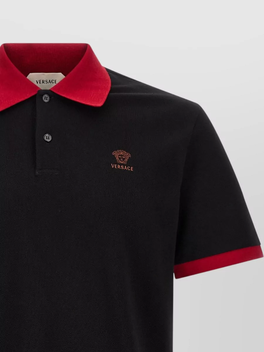 Versace Cotton Piqué Short-Sleeve Polo Shirt
