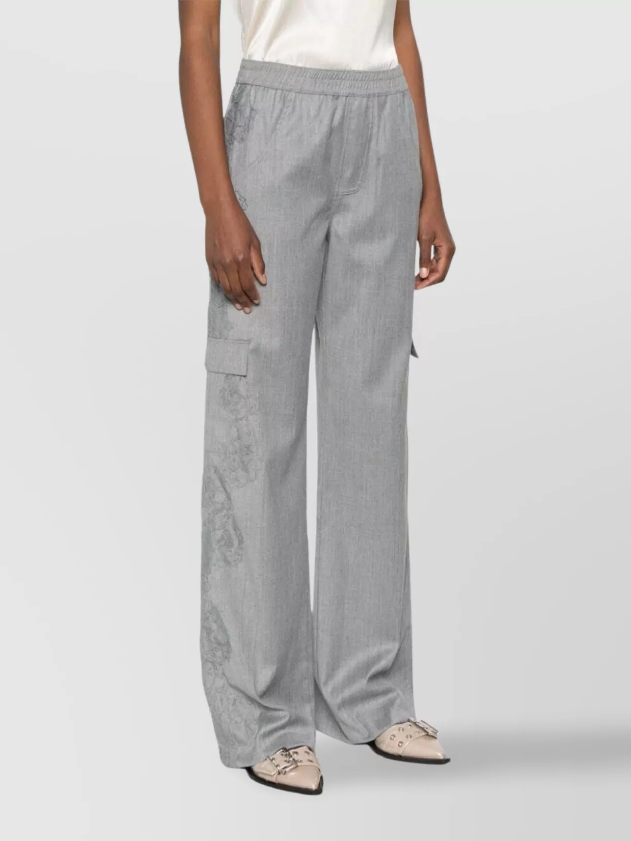 Ermanno Scervino Wide Leg Cargo Trousers Featuring Pockets