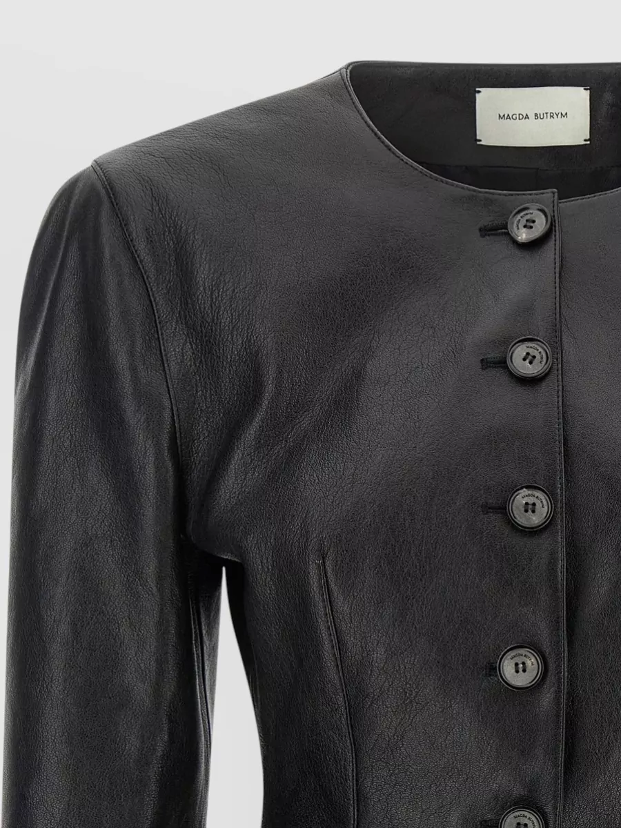 Magda Butrym Leather Single Breasted Coat