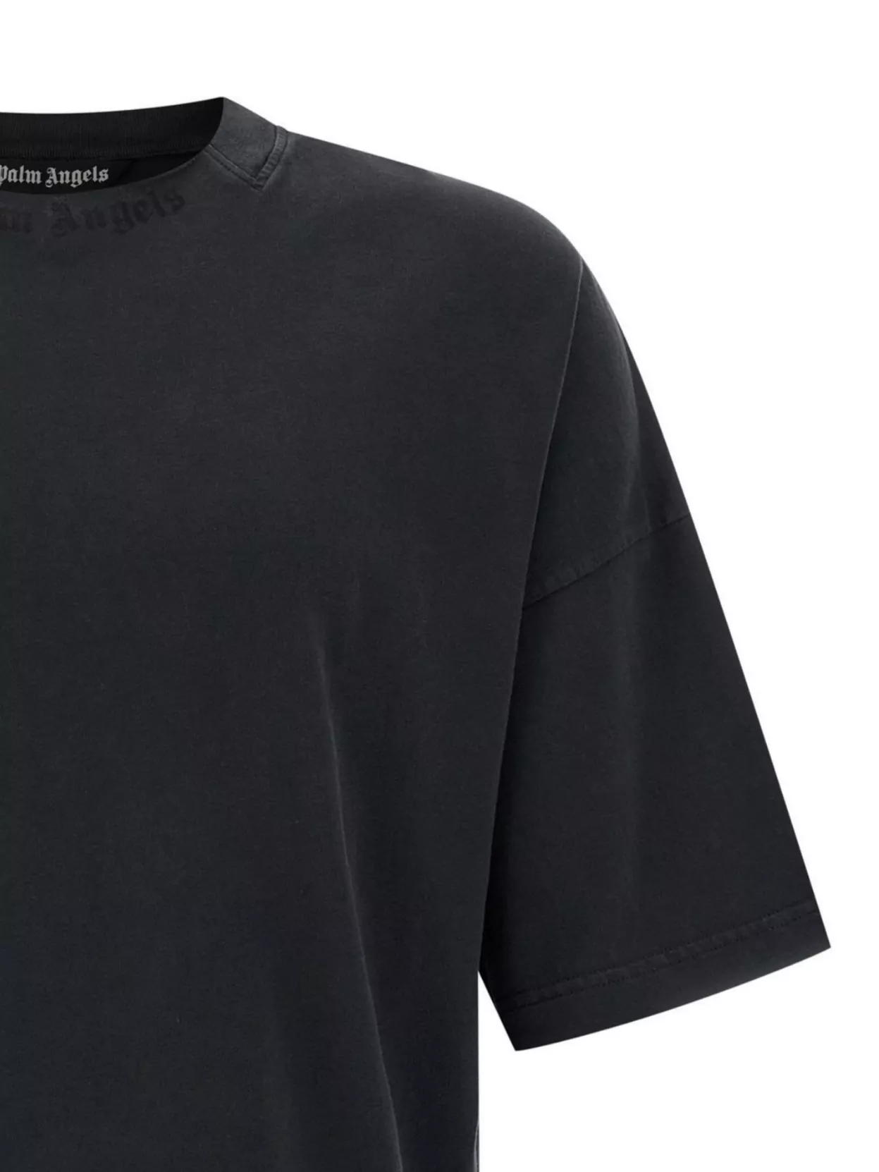 Palm Angels 'Curved Logo' Crew Neck T-Shirt With Short Sleeves