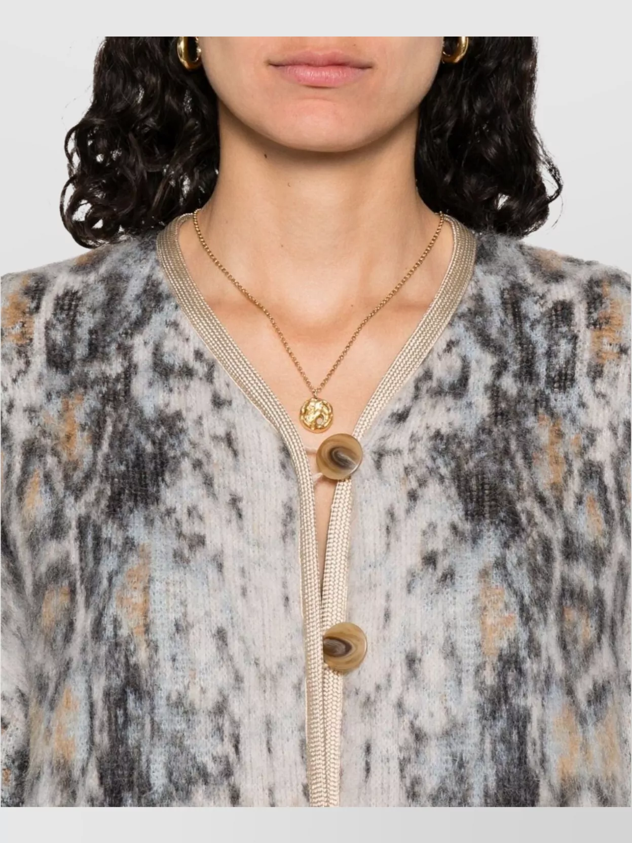 Forte Forte Textured Fabric Long Sleeve Round Neck Jacket