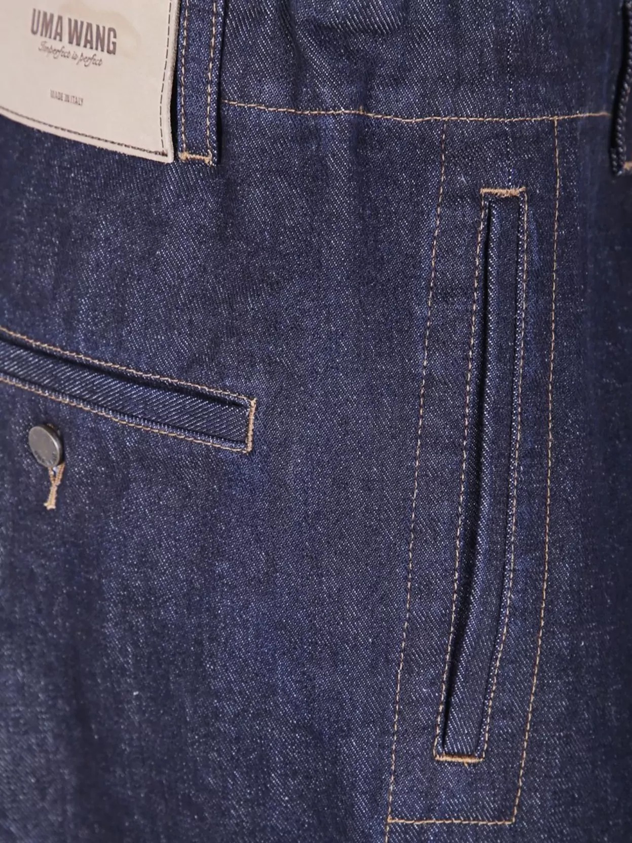 Uma Wang Drawstring Waist Trousers With Pockets And Loops In Blue