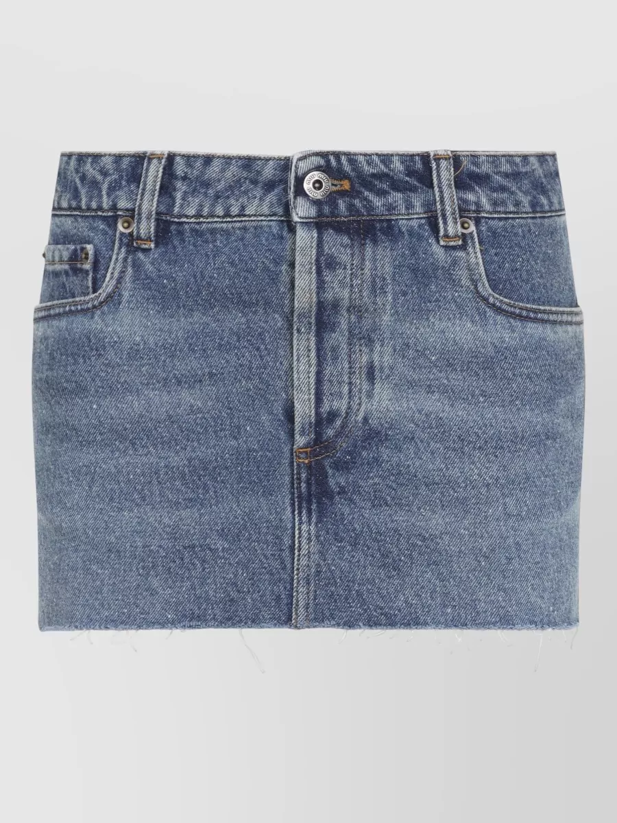 Miu Miu denim frayed hem mini skirt