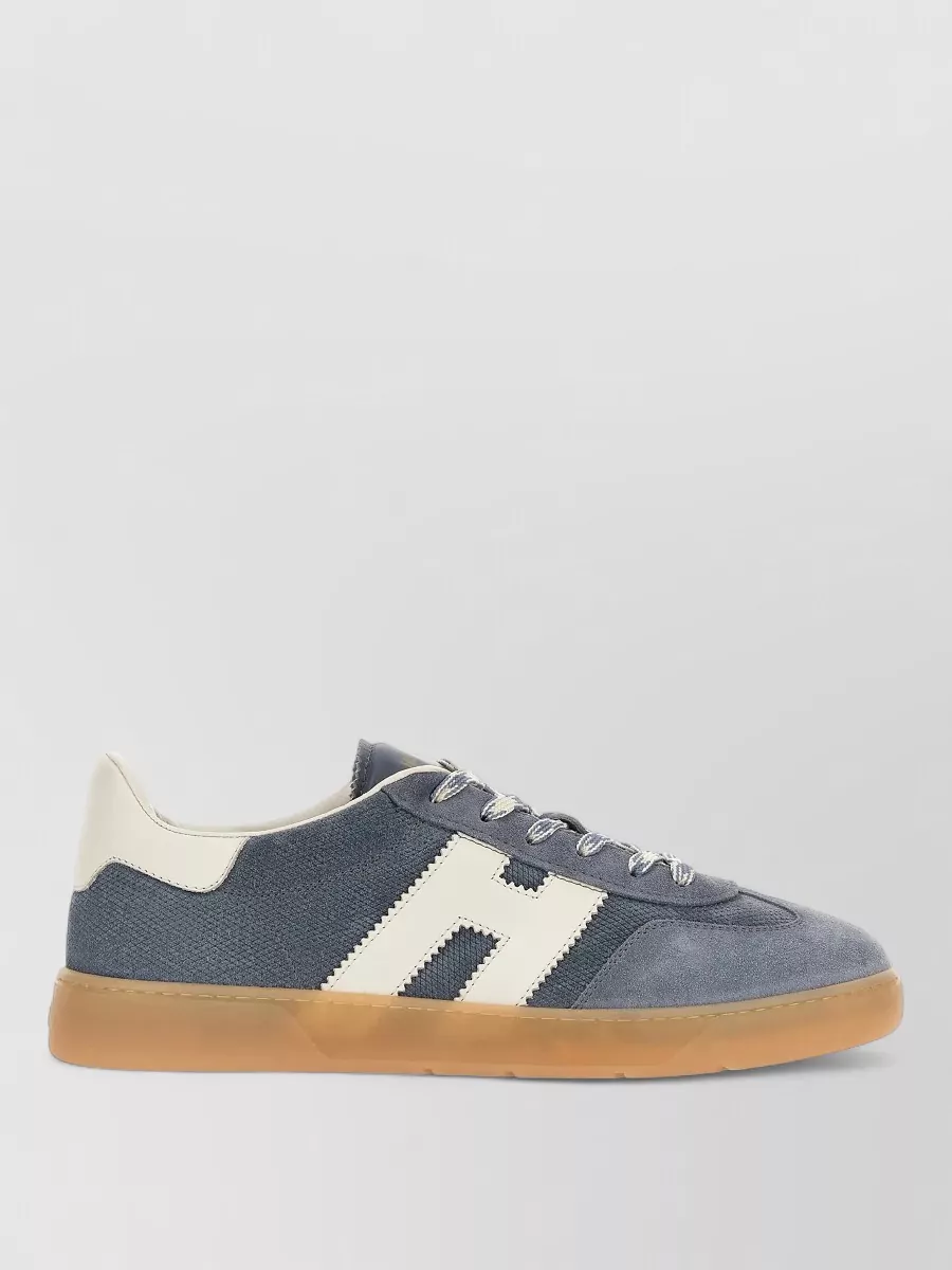 Hogan Sneakers Contrast Stitching Rubber Sole Suede
