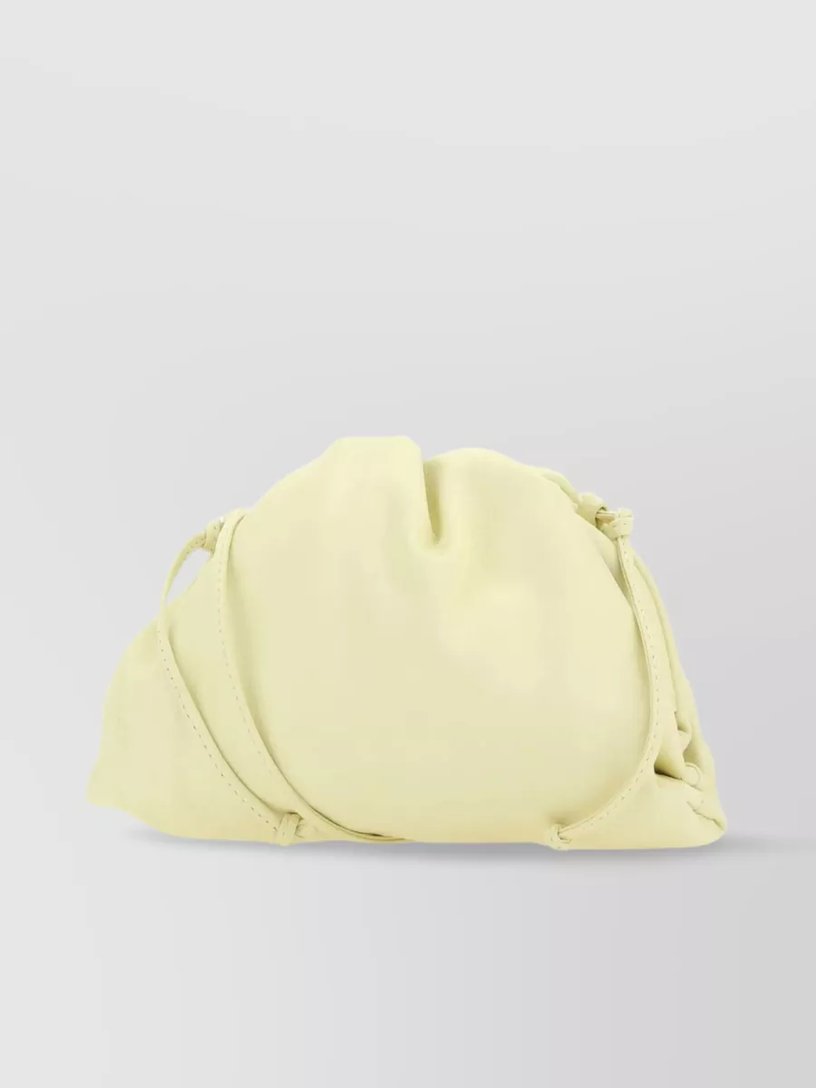 Shop Bottega Veneta Nappa Leather Mini Pouch Clutch In Yellow