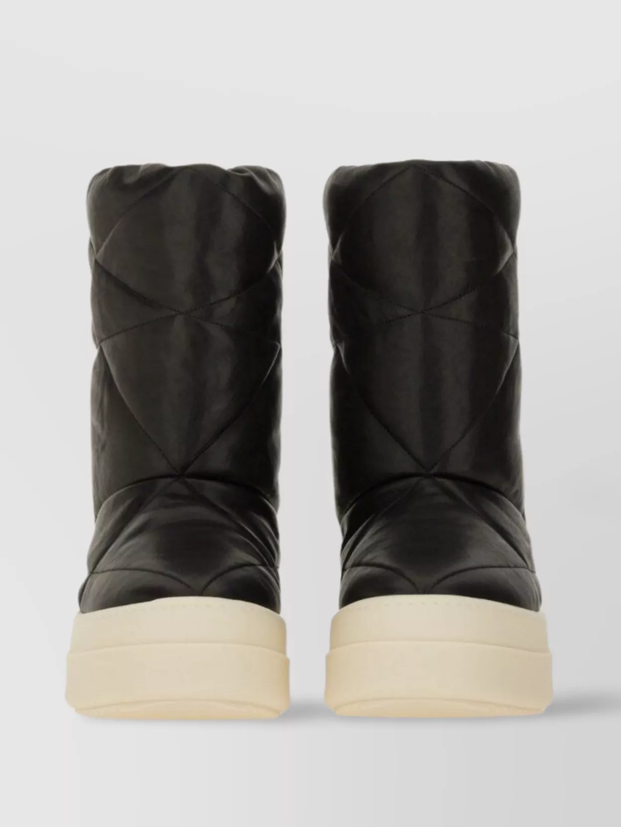Rick Owens Quilted Platform Boots Round Toe