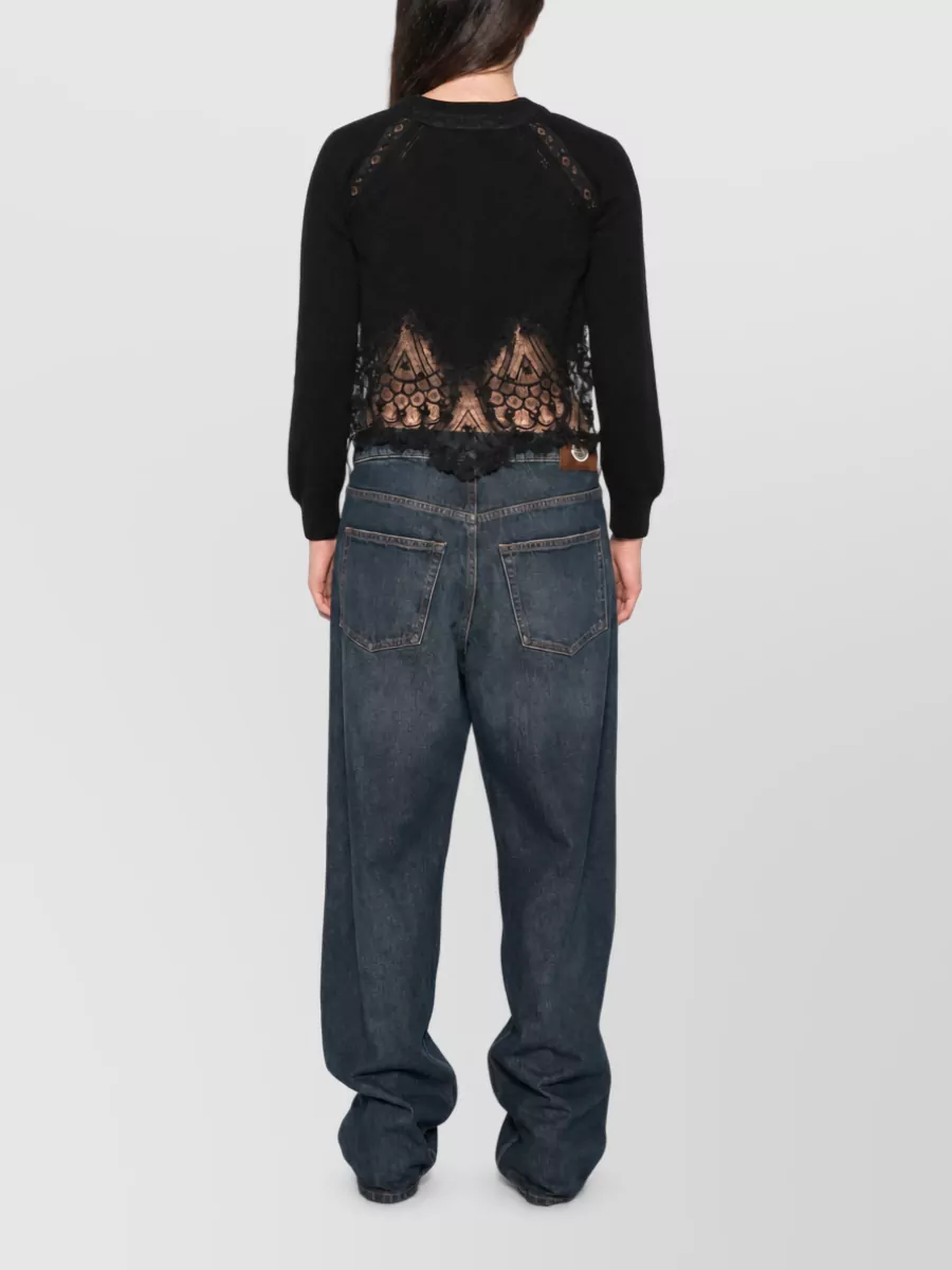 Ermanno Scervino Cashmere Cropped Lace Cardigan