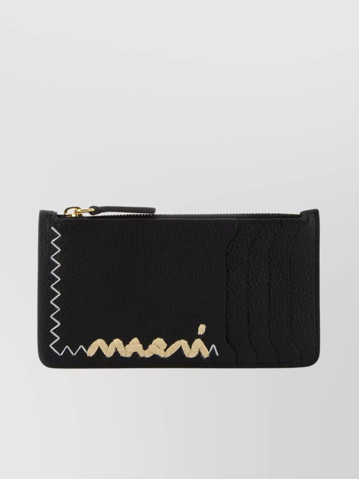 Marni Leather Card Holder Zigzag Stitching