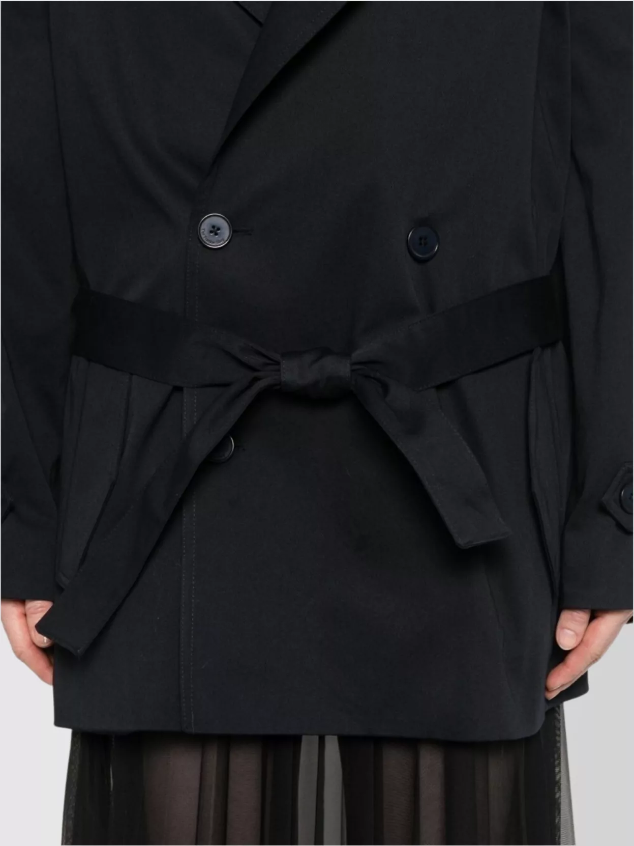 The Frankie Shop Belted Oversized Cotton Trench Coat
