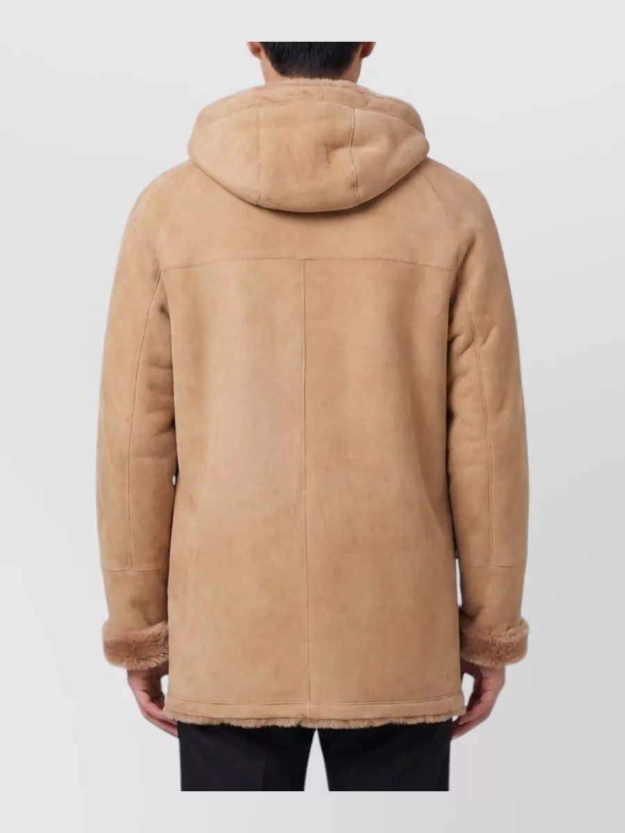 Salvatore Santoro Reversible Leather Hooded Padded Coat