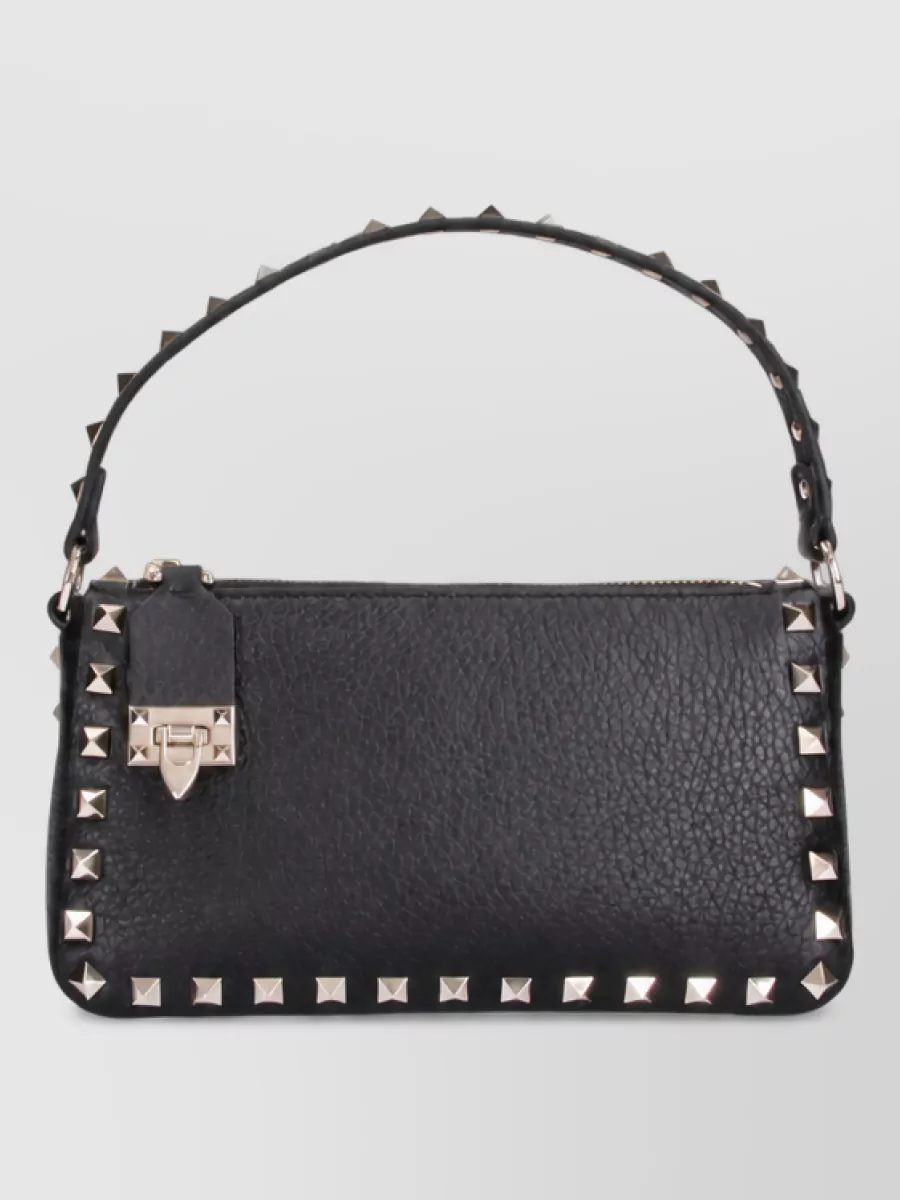 Valentino Garavani rockstud spike leather clutch bag