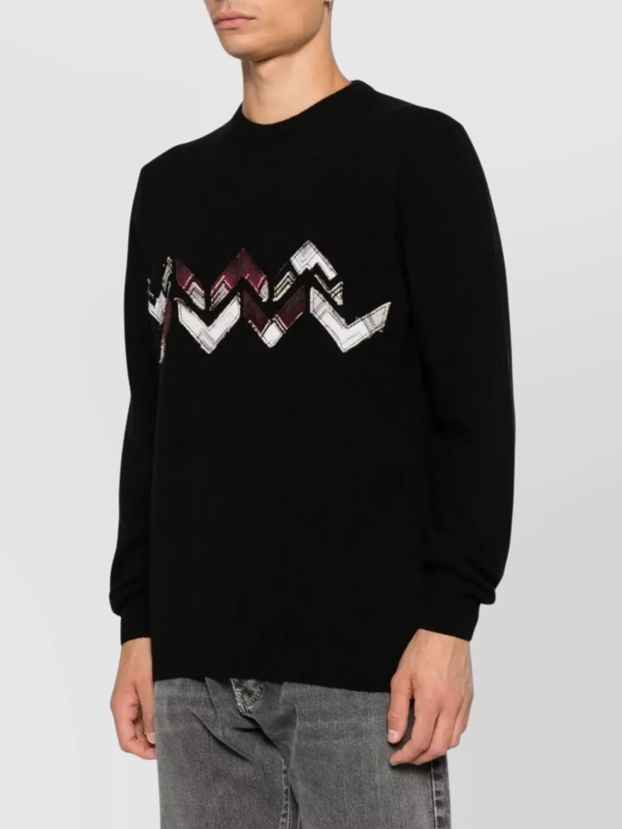 Missoni Wool Sweater With Zigzag Detail And Long Sleeves