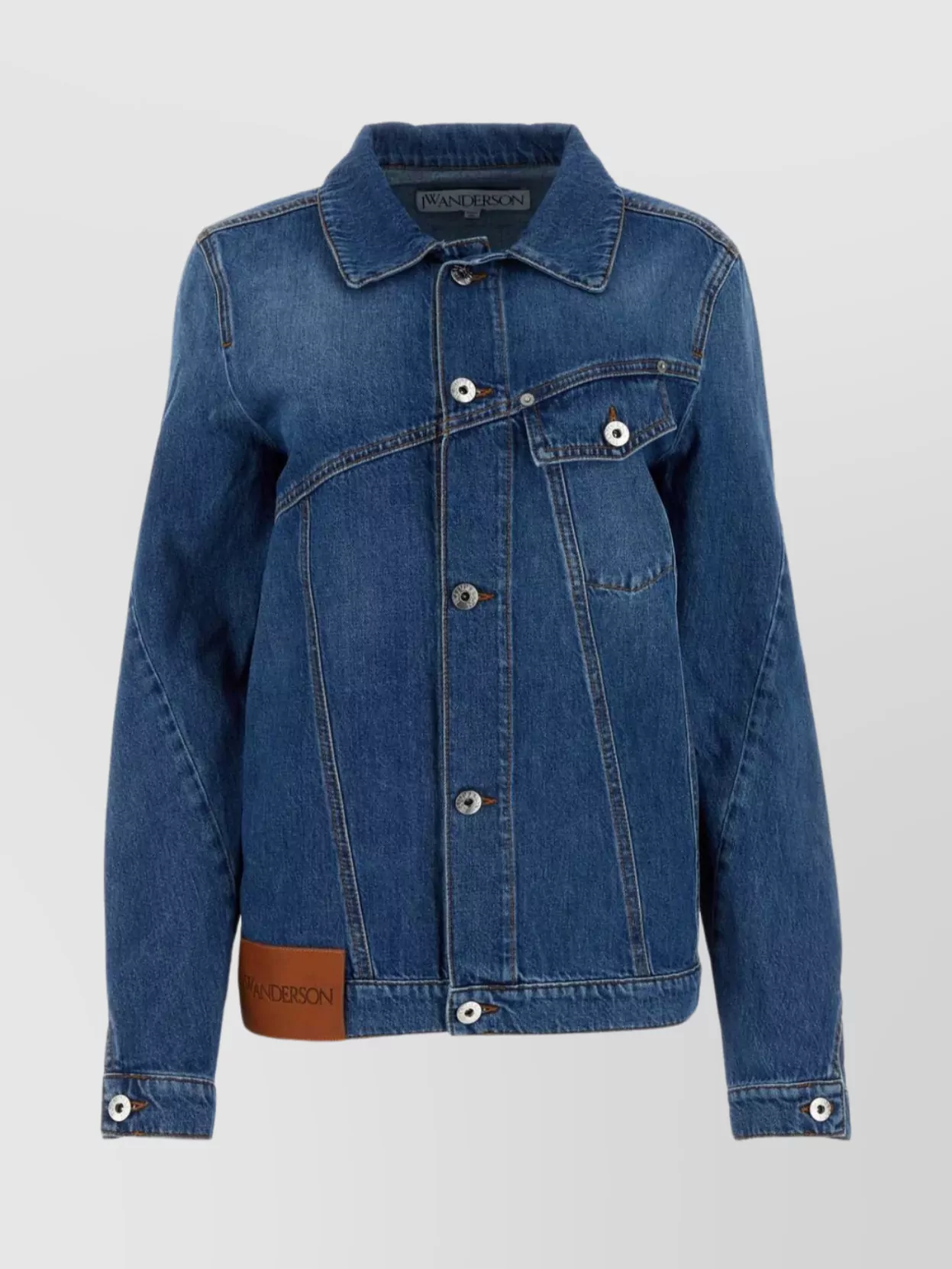 Shop Jw Anderson Sleeve Cuff Denim Jacket In Blue