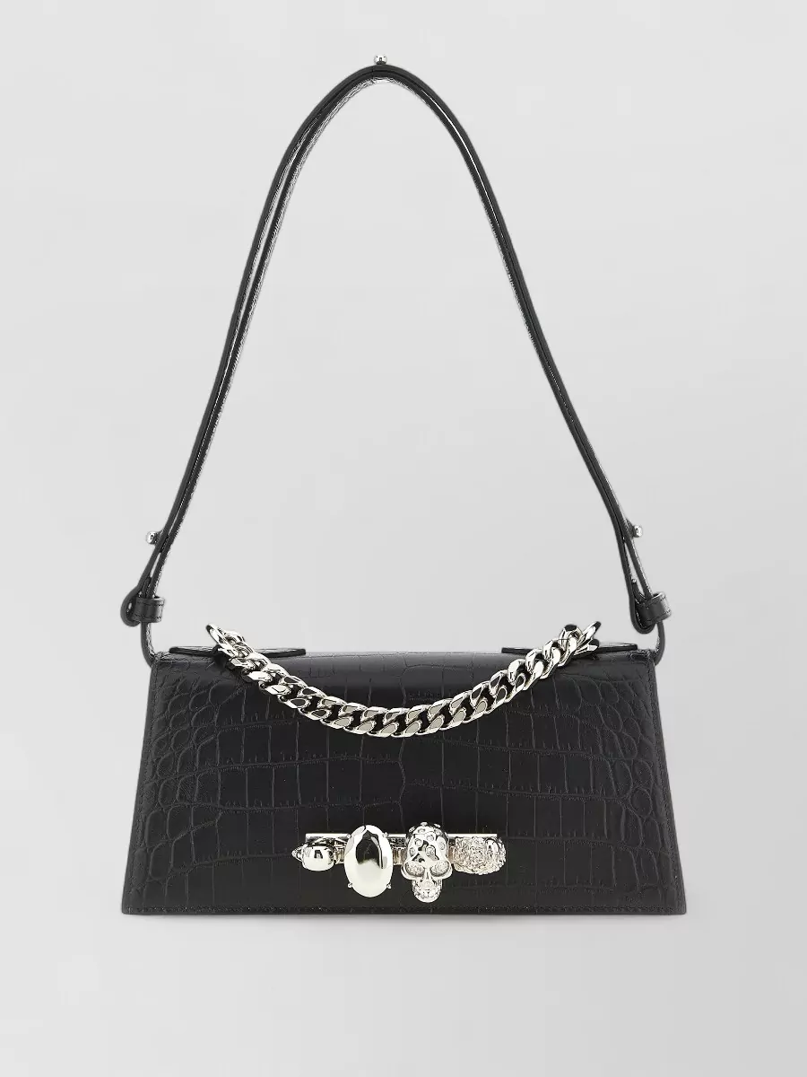 Mc Queen Leather Jewelled Mini Shoulder Bag