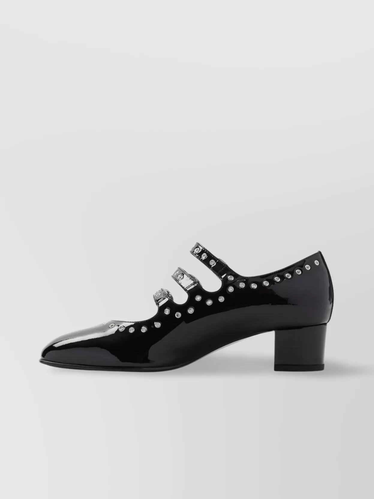 Carel Camden Mary Jane Eyelets Block Heel Pumps In Black