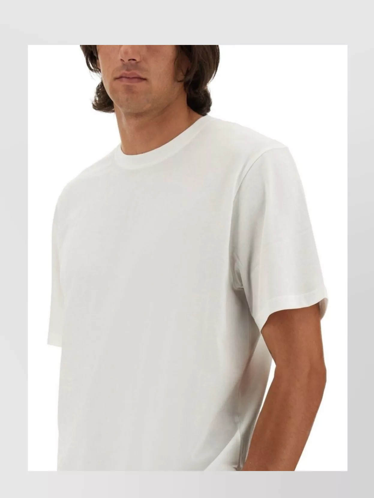 Studio Nicholson Jersey - Branded Easy Fit Ss T-shirt White Relaxed Fit T-shirt - Piu