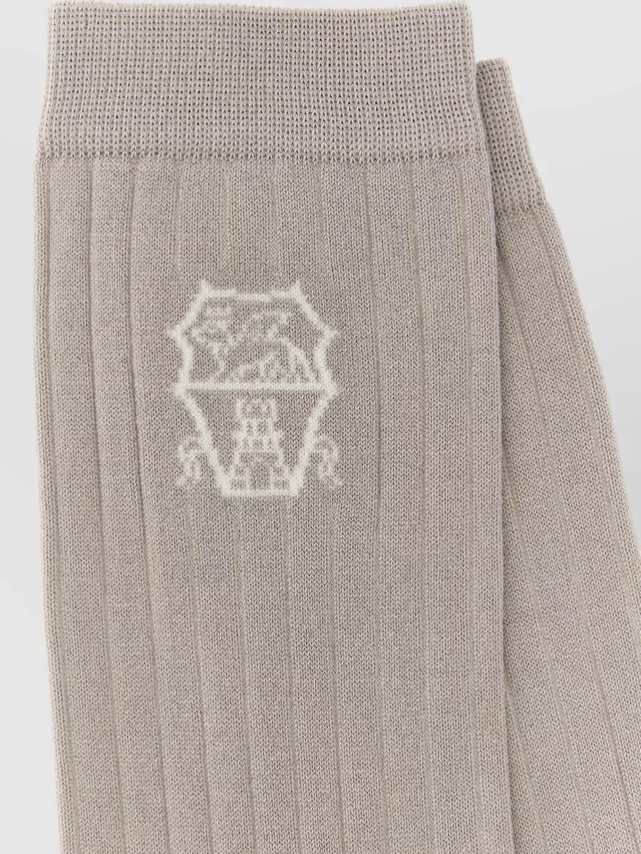 Brunello Cucinelli Ribbed Cotton Mid Calf Socks