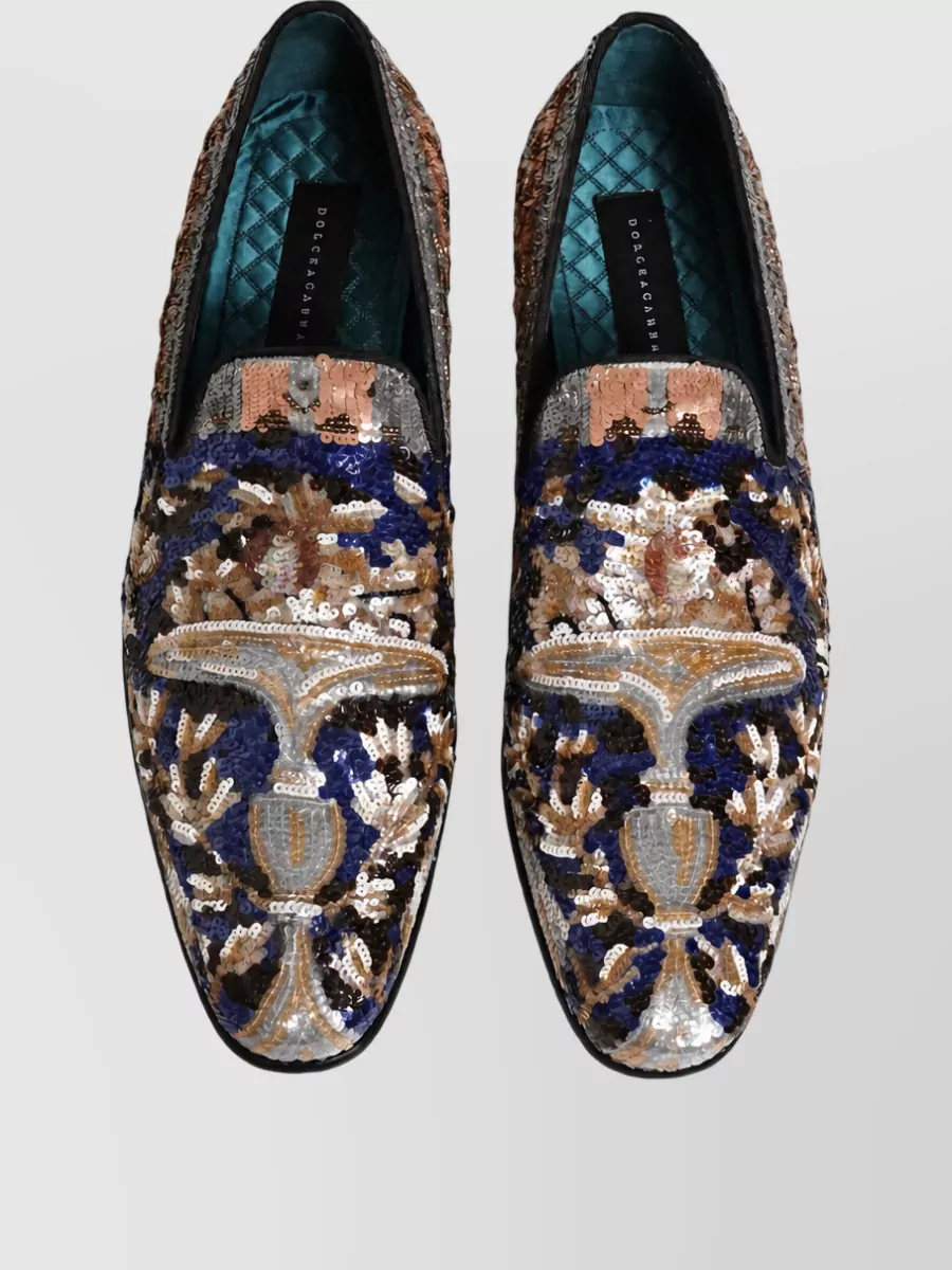 Dolce&Gabbana Leather Embroidered Loafers