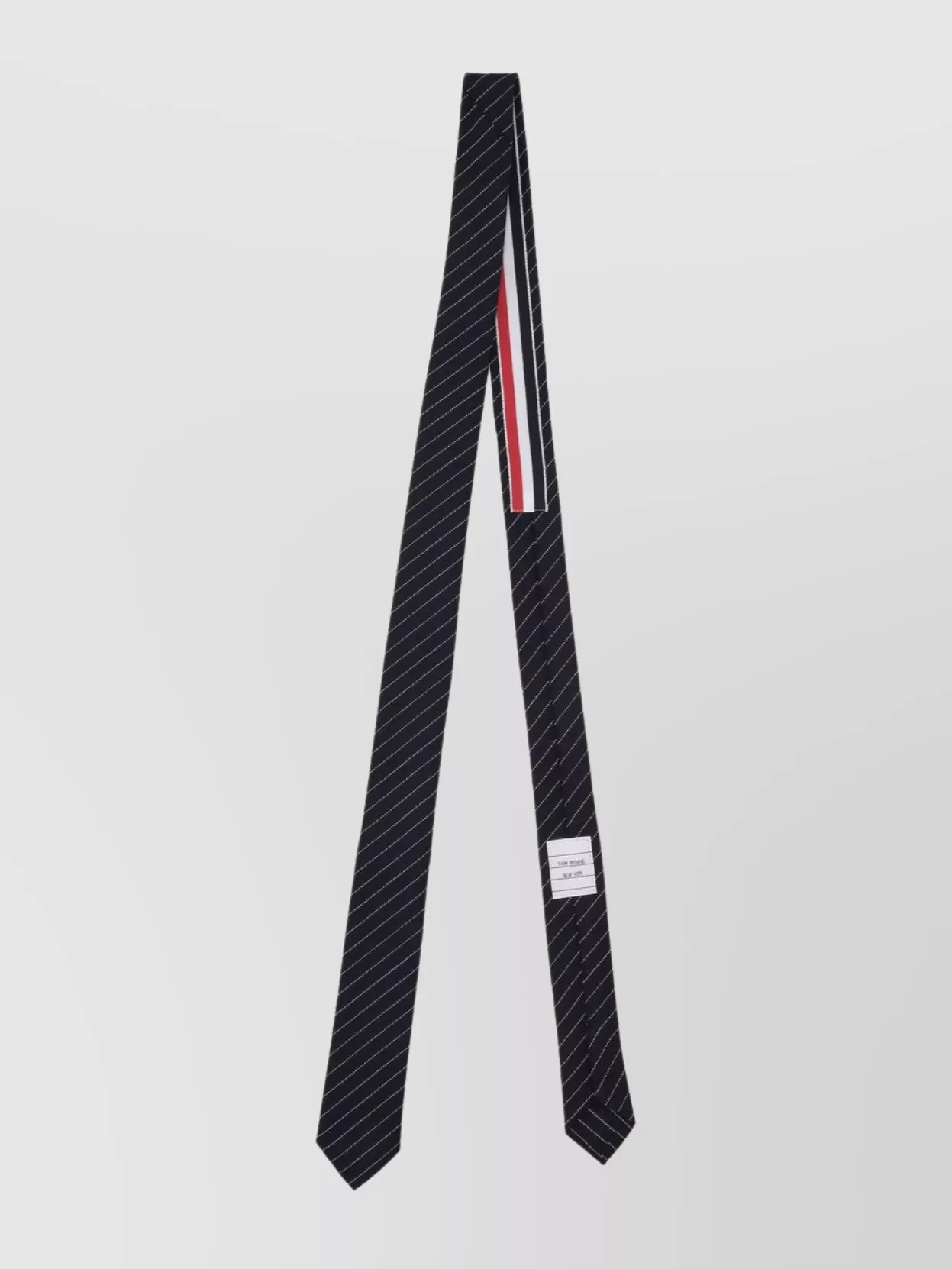 Thom Browne Slim Striped Tie In High Twist Wool