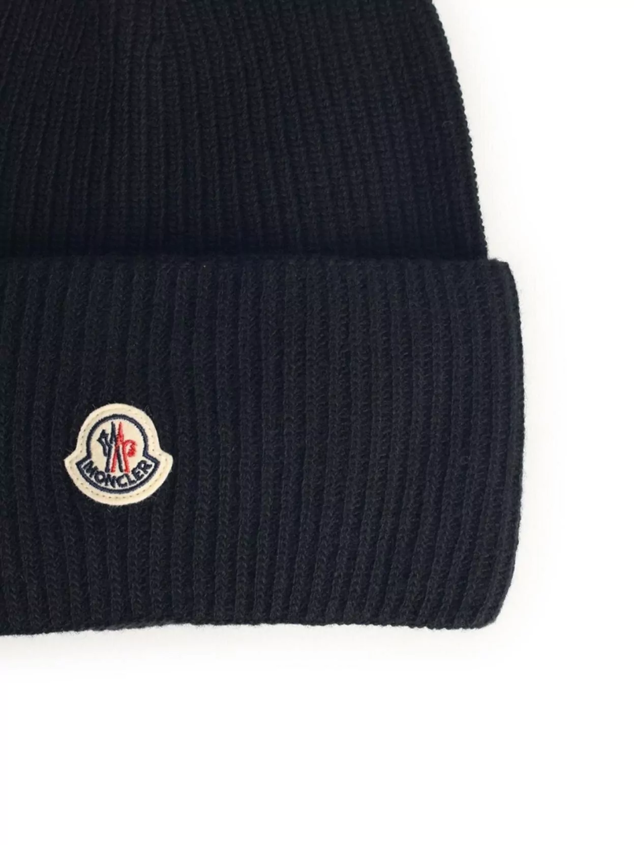 Moncler Wool Beanie Folded Cuff In Blue