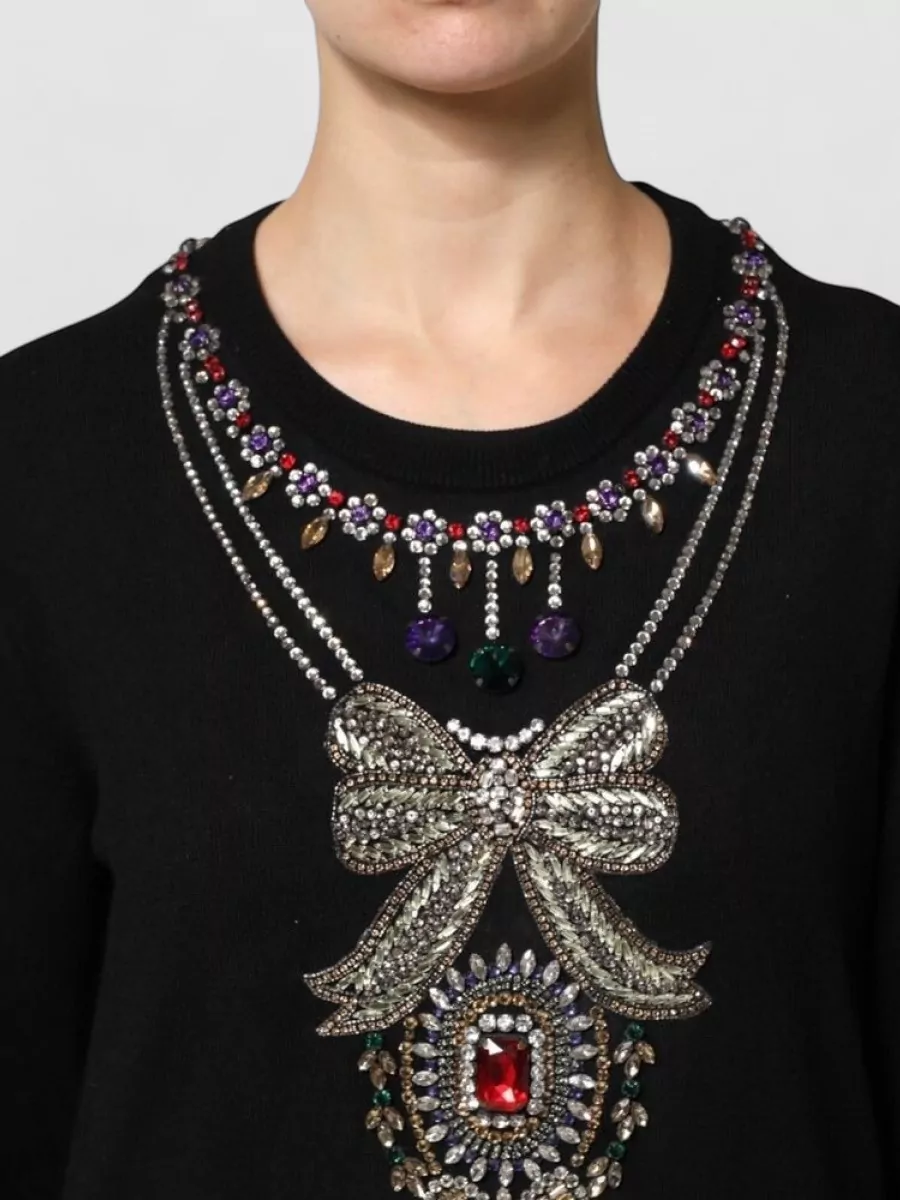 Dolce&Gabbana Cashmere Crystal Embellished Sweater