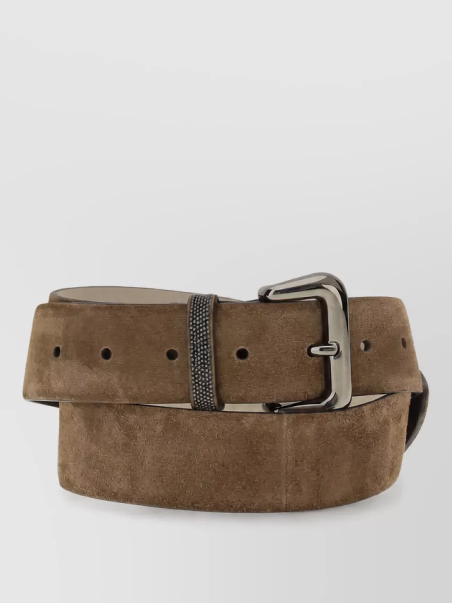 Brunello Cucinelli suede leather belt