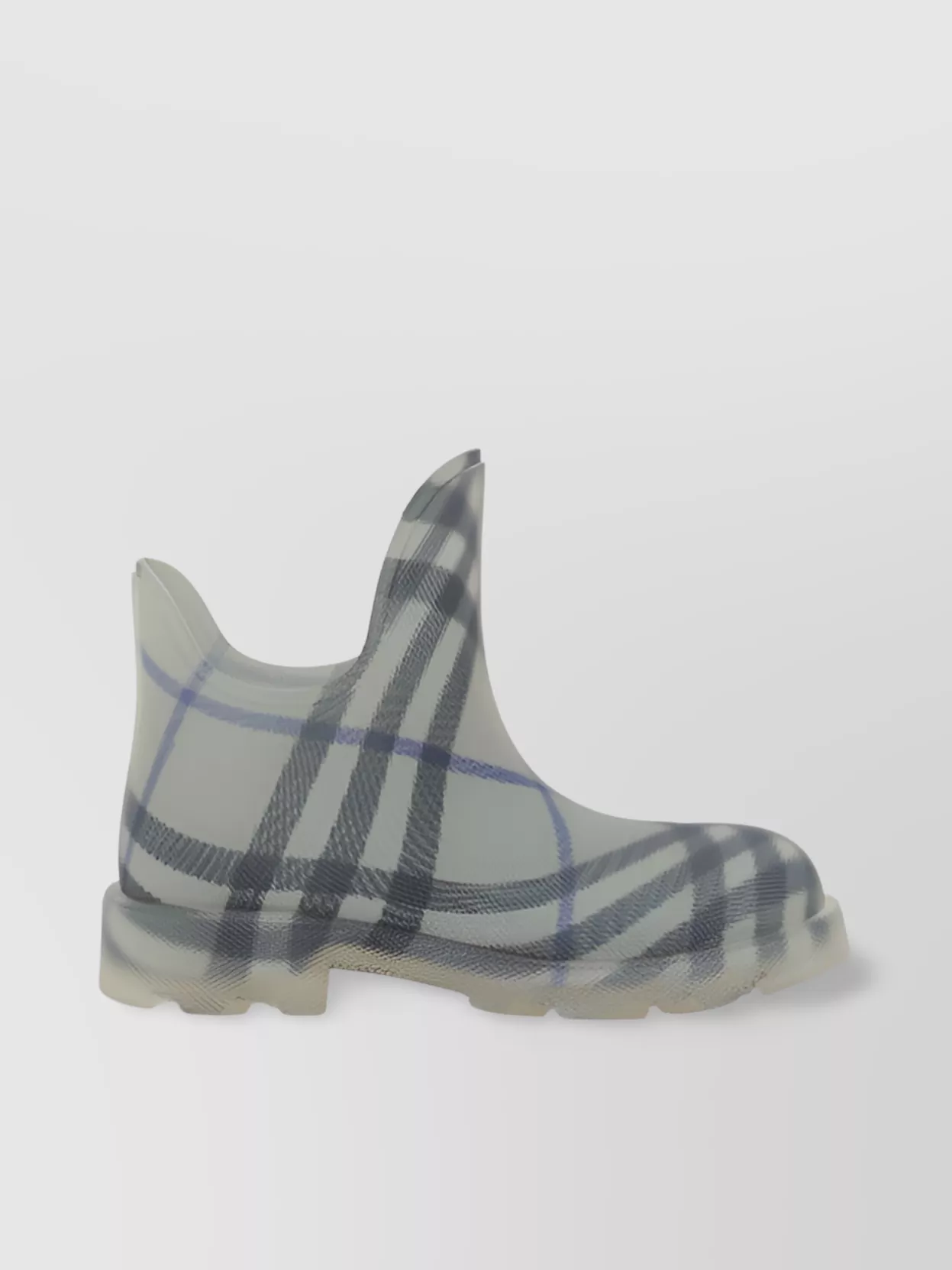Burberry Almond Toe Ankle Boots With Check Pattern