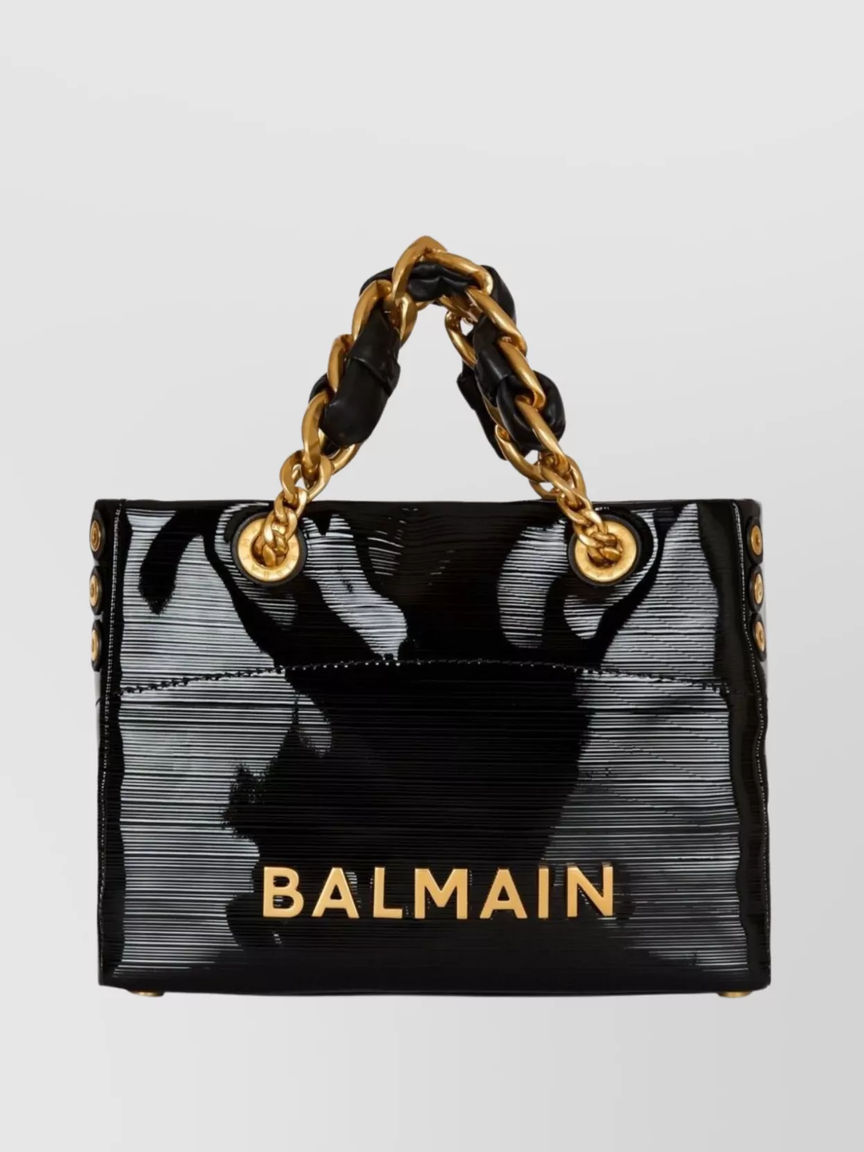 Balmain Chain Link Leather Tote Bag