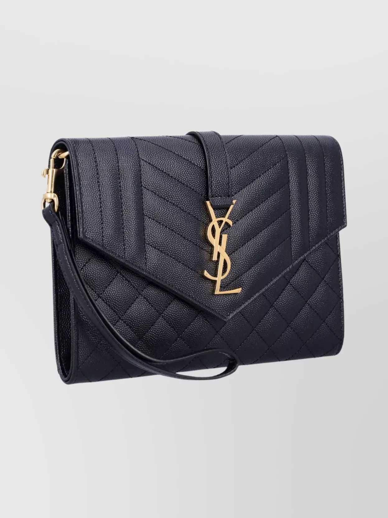 Saint Laurent Chevron Pattern Quilted Envelope Shoulder Bag