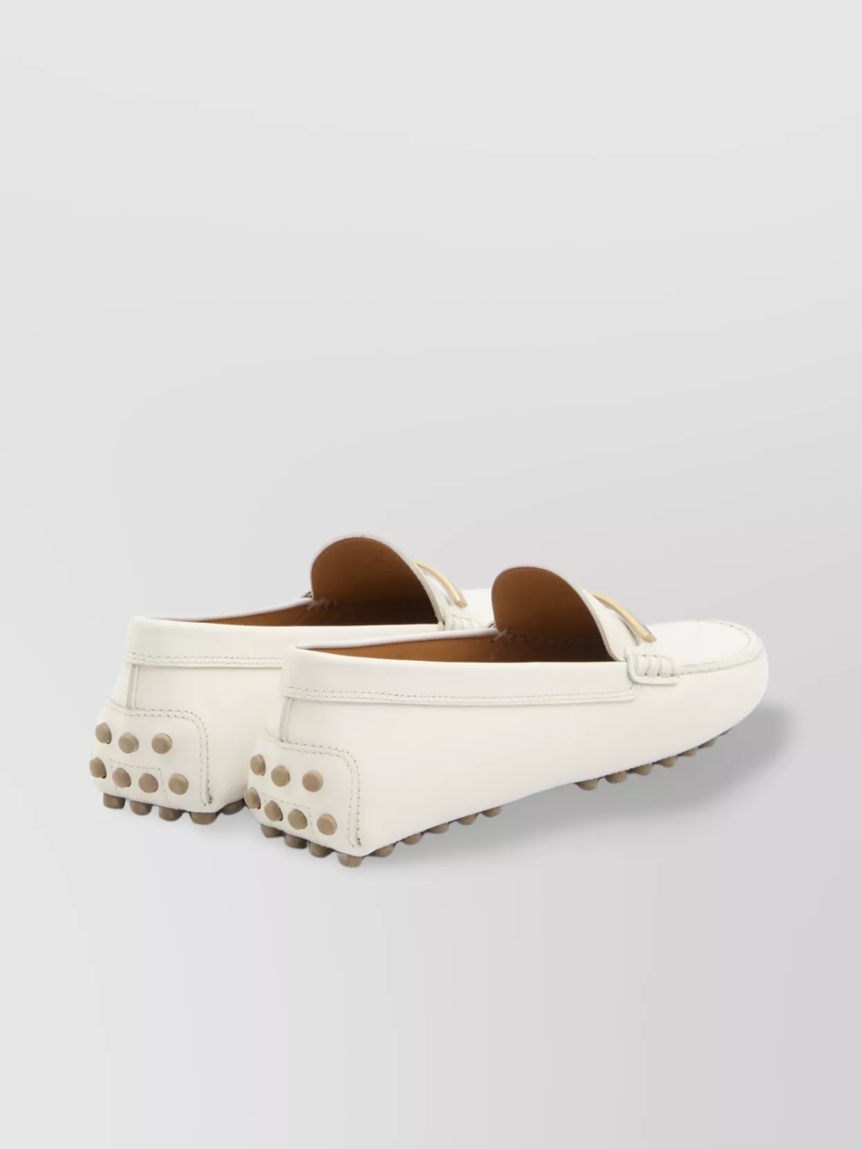 Tod's Metal Bar Detail Leather Loafers