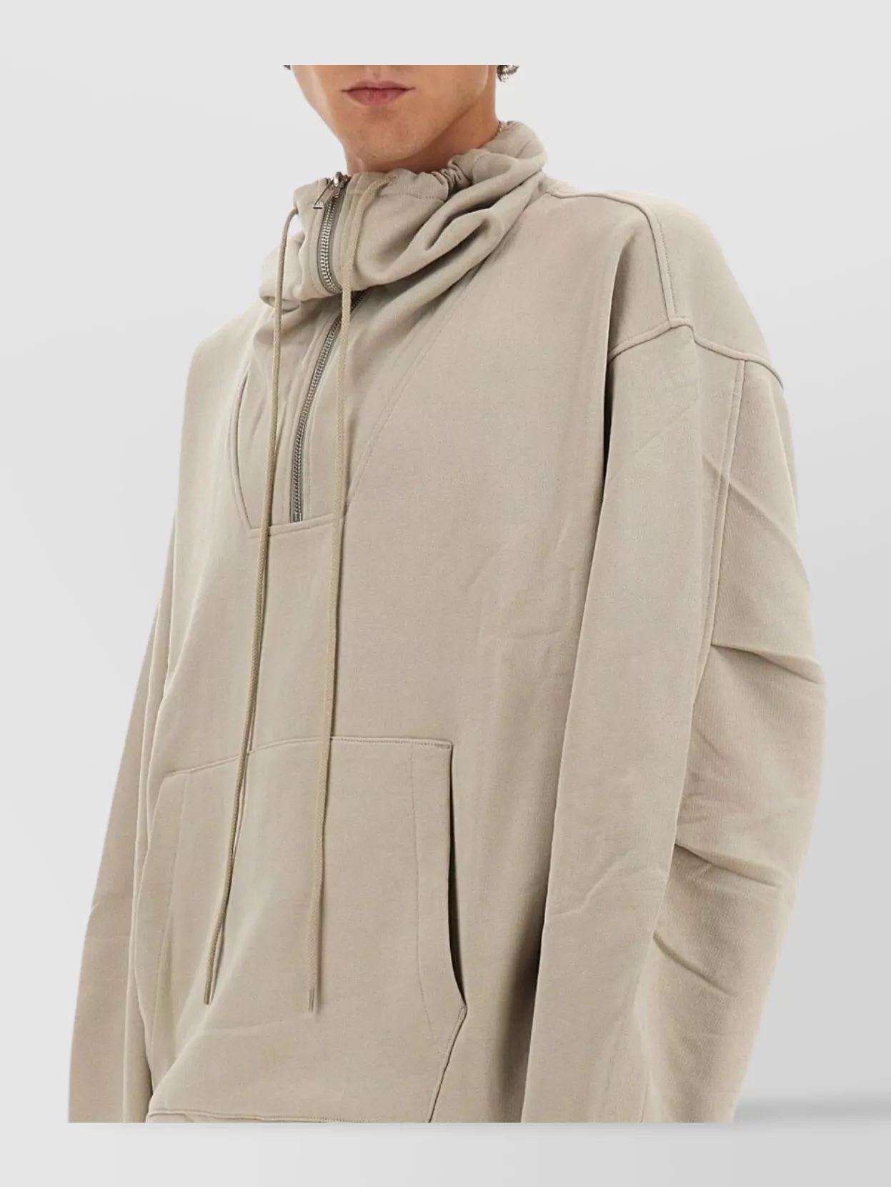 Helmut Lang Hooded Sweatshirt With Pocket And Ribbed Details