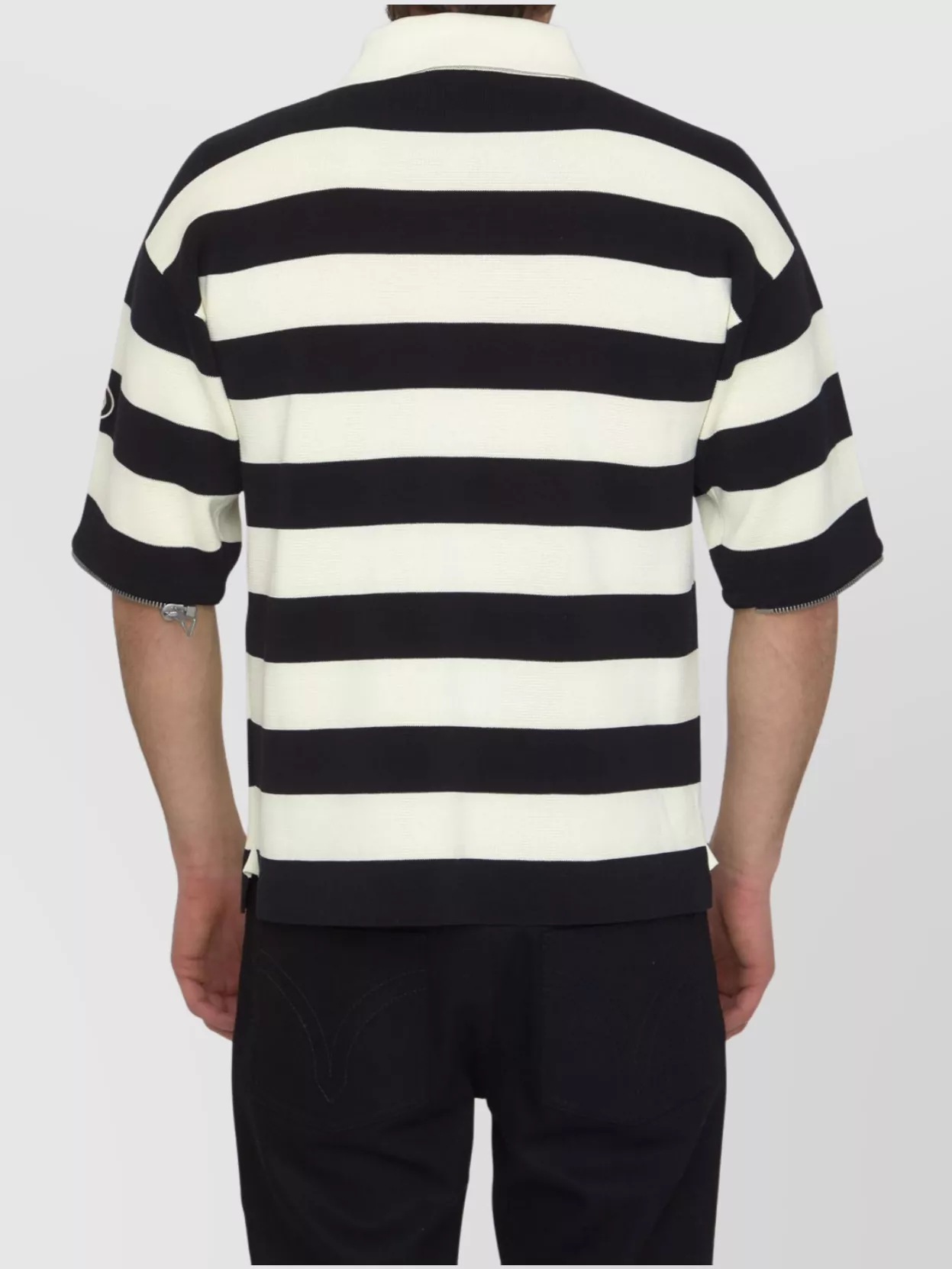 Gucci Removable Sleeves Striped Knit Polo