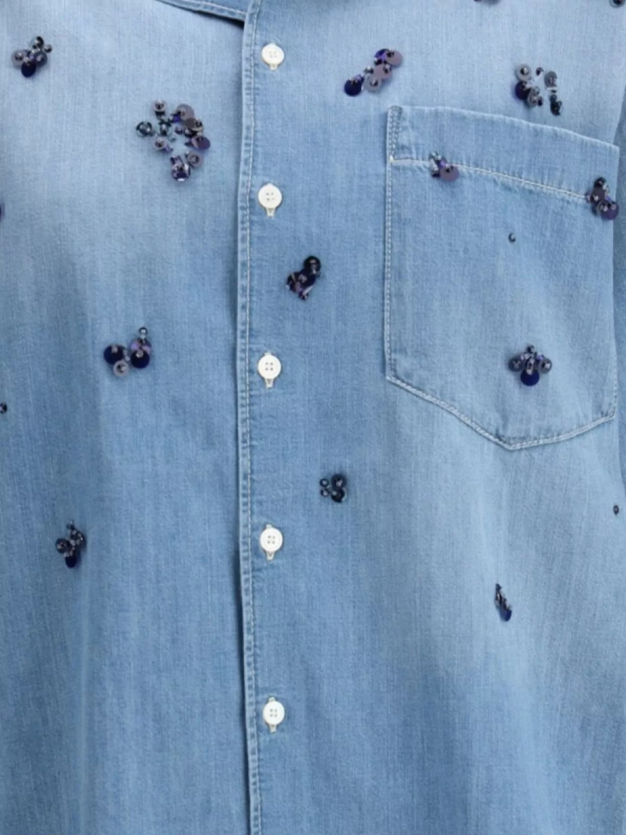 Fabiana Filippi Short Sleeve Denim Shirt