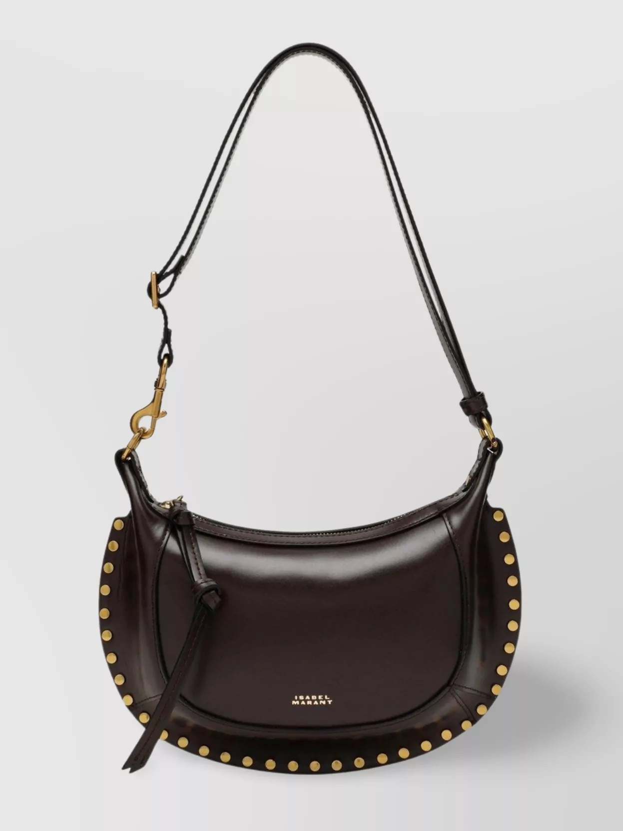 Isabel Marant Moon Shoulder Bag Studded Detailing In Brown