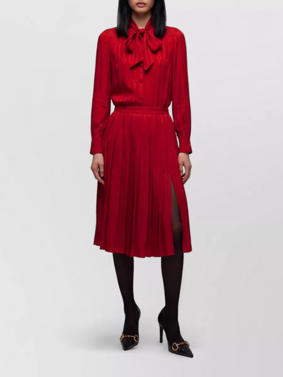 Gucci silk pleated midi skirt