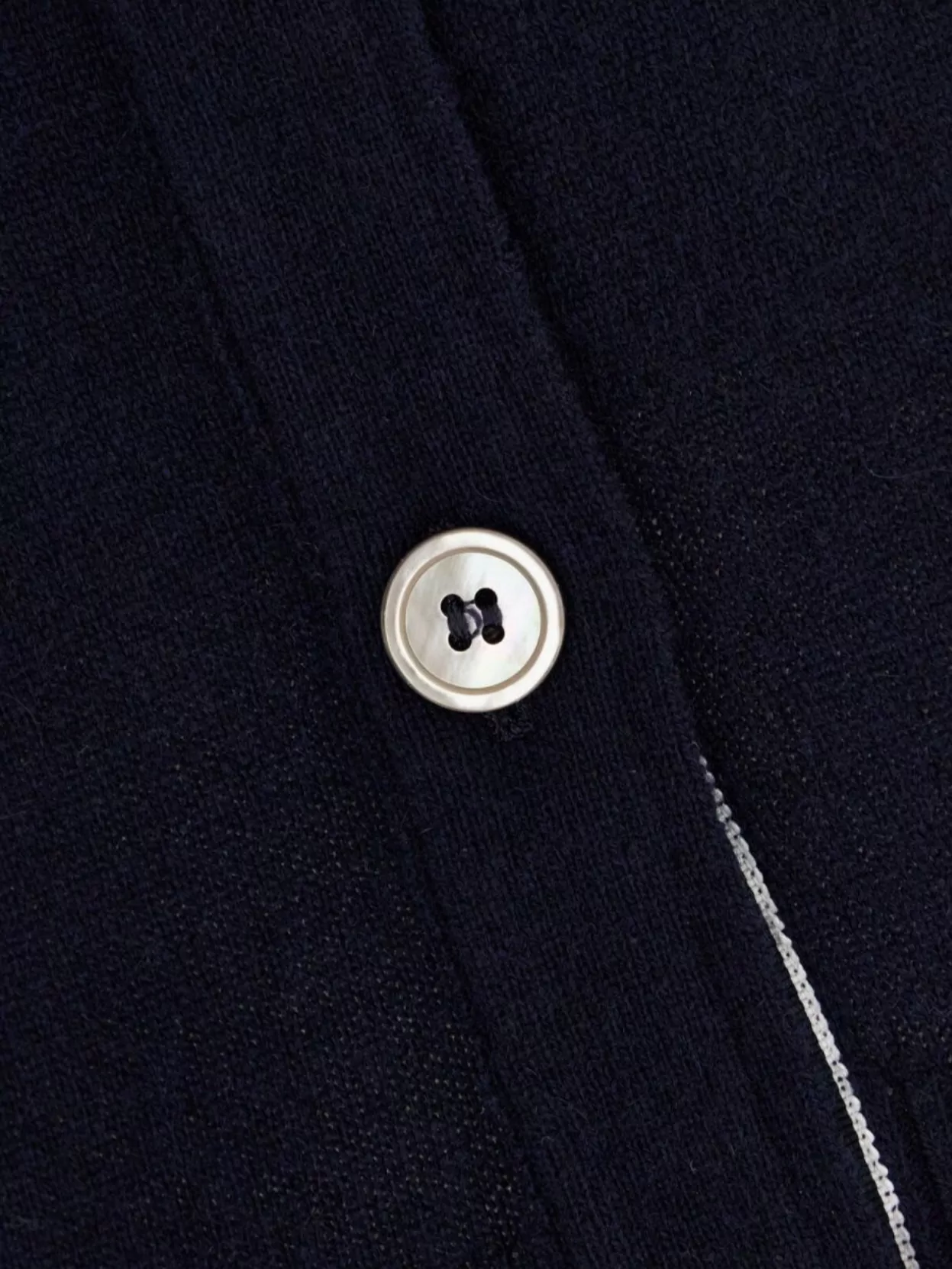 Thom Browne Crew Neck Cashmere Cardigan With Striped Sleeve In Blue