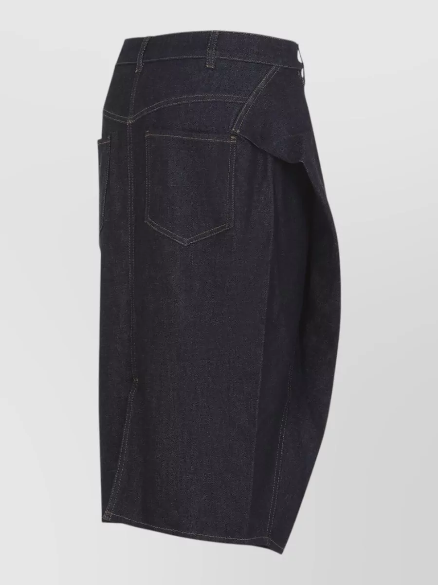 Jacquemus Denim High-Rise Sculpted Midi Skirt