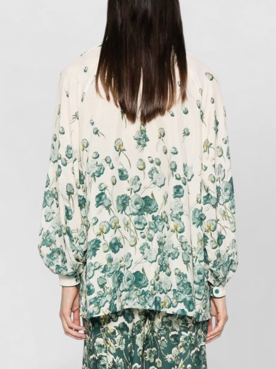 F.r.s For Restless Sleepers Silk-Blend Floral-Print Blouse